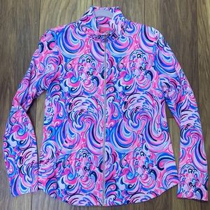 Lilly Pulitzer full zip Flamingoals top